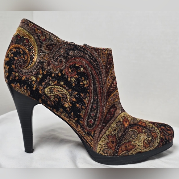 Diba Multicolor Paisley Ankle Booties 8 - Picture 5 of 9